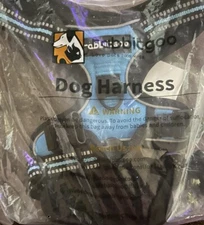 New Rabbitgoo No Pull Reflective Blue Dog Harness   sz S