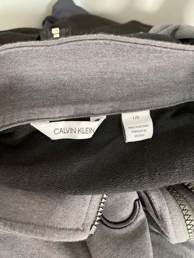 Cárdigan de hombre Calvin Klein cremallera completa gris/negro talla L grande Foto 4 de 4