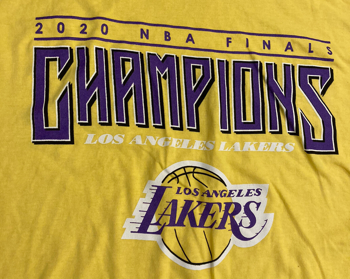 NBA Los Angeles Lakers 2020 NBA Champions Men's T-Shirt Yellow