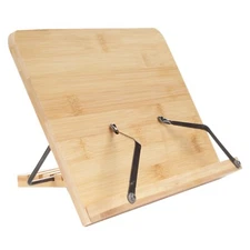 Universal Bamboo Book Stand, for Cookbooks, Reading, Cell Phone, Art, Music