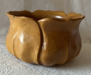 Vintage Hand Carved Monkey Pod Flower 5”Bowl Dish Hawaii