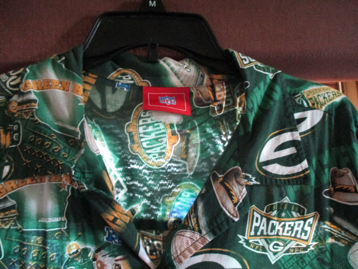 NFL VTG. Green Bay Packers MENS DRESS SHIRT SZ. XL,POCKET,100%  RAYON,LOGOS++++++ | eBay