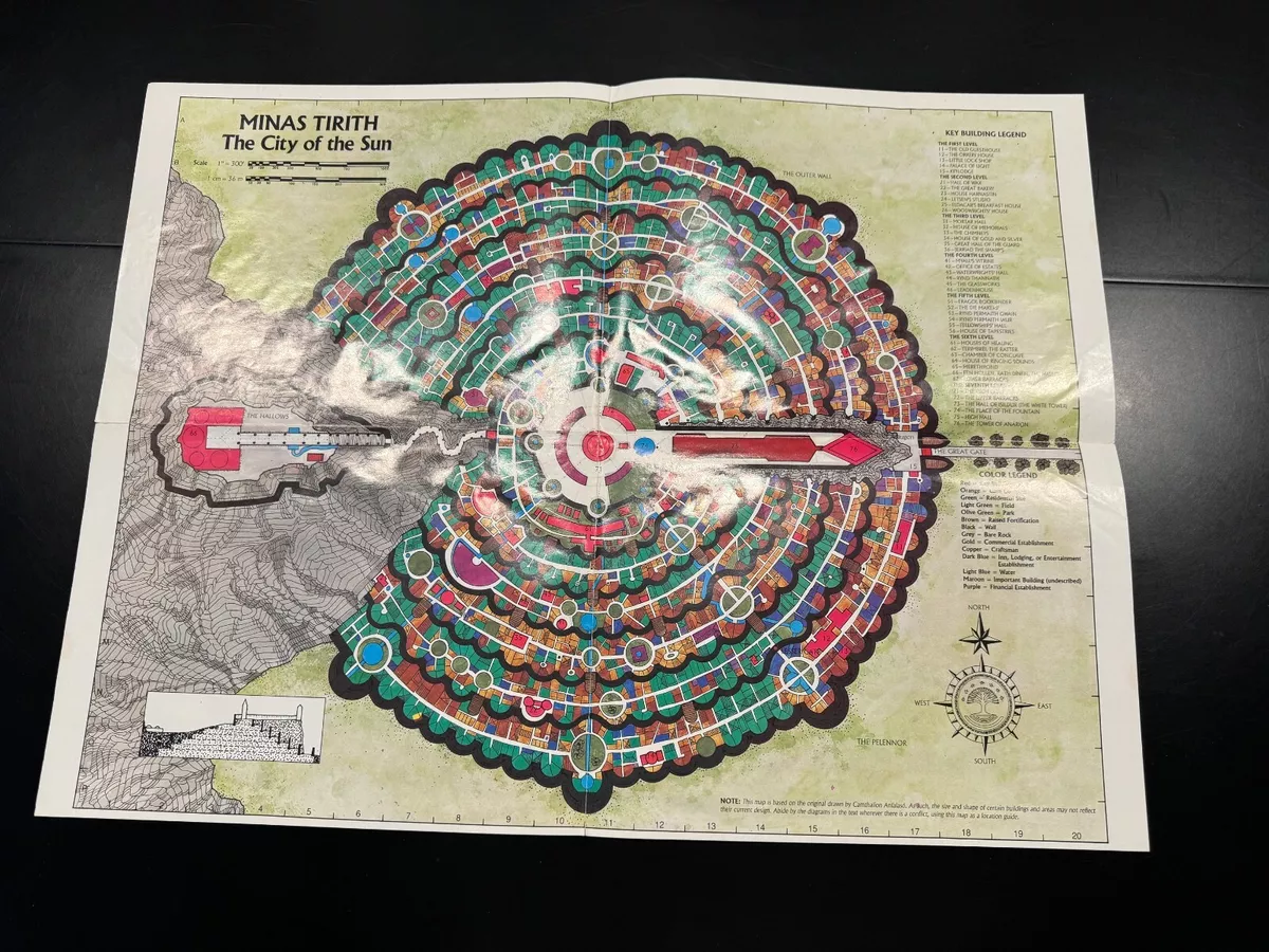 Minas Tirith Cities Of Middle-earth Map Lord Of The Rings GD BX 3707