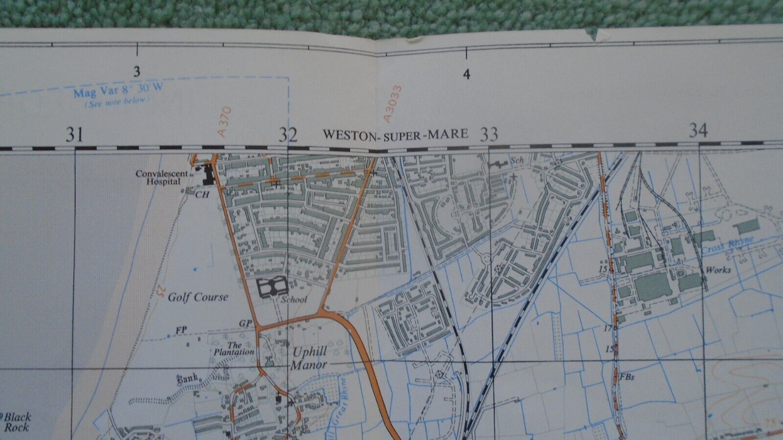 Ordnance 2.5" Map ST35/25 Brent Knoll 1975 Brean, Loxton, Weston Super