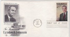 TurtlesTradingPost- Lyndon B Johnson -1973 FDC #1503- Artcraft Cachet