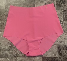 NWT VICTORIA'S SECRET PINK GOLD LOGO RAW EDGE NO SHOW HIGH WAIST BRIEF PANTIES