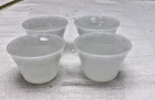 Vintage Dynaware Pyr-o-Rey Milk Glass Custard Cup White Set Of 4 some with tags