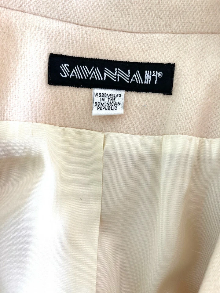 Savannah Blazer Womens Vintage Wool Oversized Slit Pockets Single Button Lined - Image 4 of 4