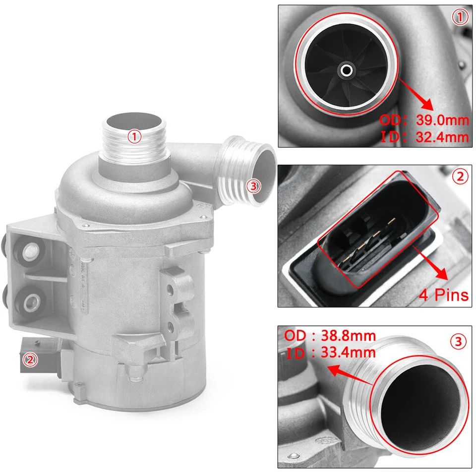 Bomba de agua con termostato y perno para BMW 325i 07-12 2006 BMW 328i 07-10 BMW X3 Foto 4 de 4