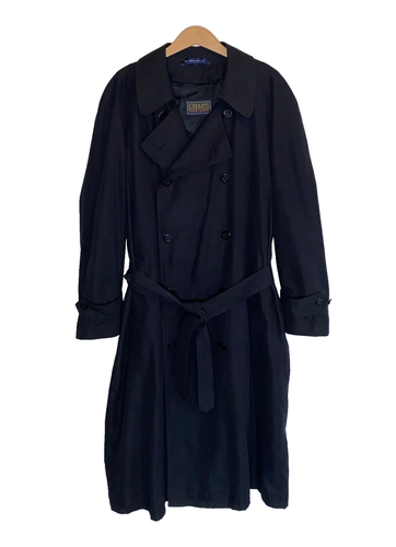 Ralph Lauren Trench Rain Coat 40R Black Mens Zip Out Wool Lining Belted Vented - Picture 3 of 9