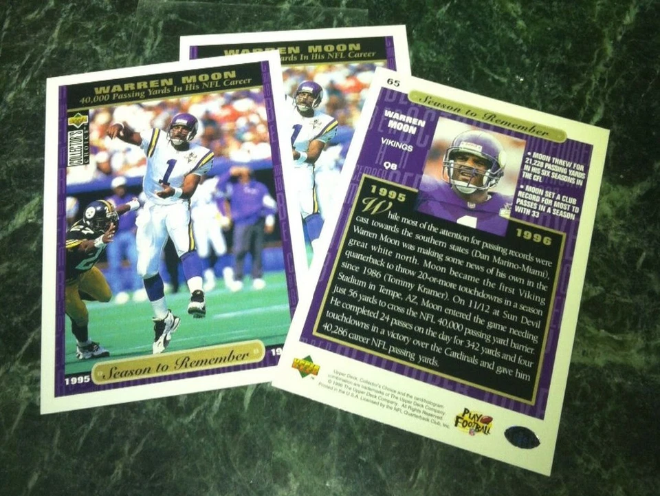 Warren Moon 1996 VIKINGS Collector's Choice #65 - Image 3 of 3