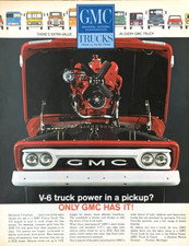 GMC Truck V-6 General Motors Pontiac Michigan Vintage Print Ad 1962 #0675