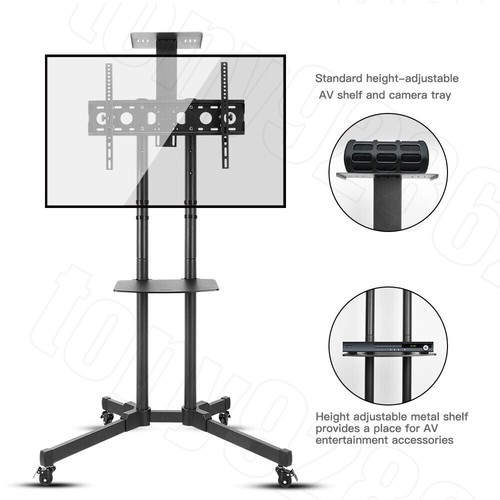 Universal Floor TV Stand Swivel Mount Bracket Shelf 32to70inch Height Adjustable - Picture 2 of 12