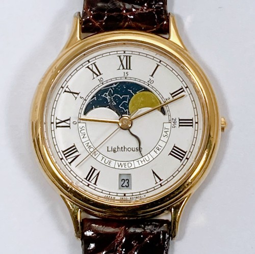 CITIZEN ASTRO FANTASY MOON SIGN Moon Phase Watch Day Date VTG 2870-268423 Womens
