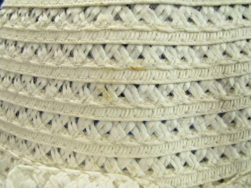 So Cute! JACOBSON Women's Hat OFF-WHITE Woven Straw Hat CLOCHE BUCKET - Picture 3 of 5