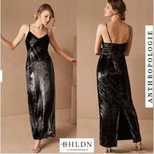 Yumi Kim X BHLDN Anthropologie Extra Small Pietra Dress Black Metallic Striped