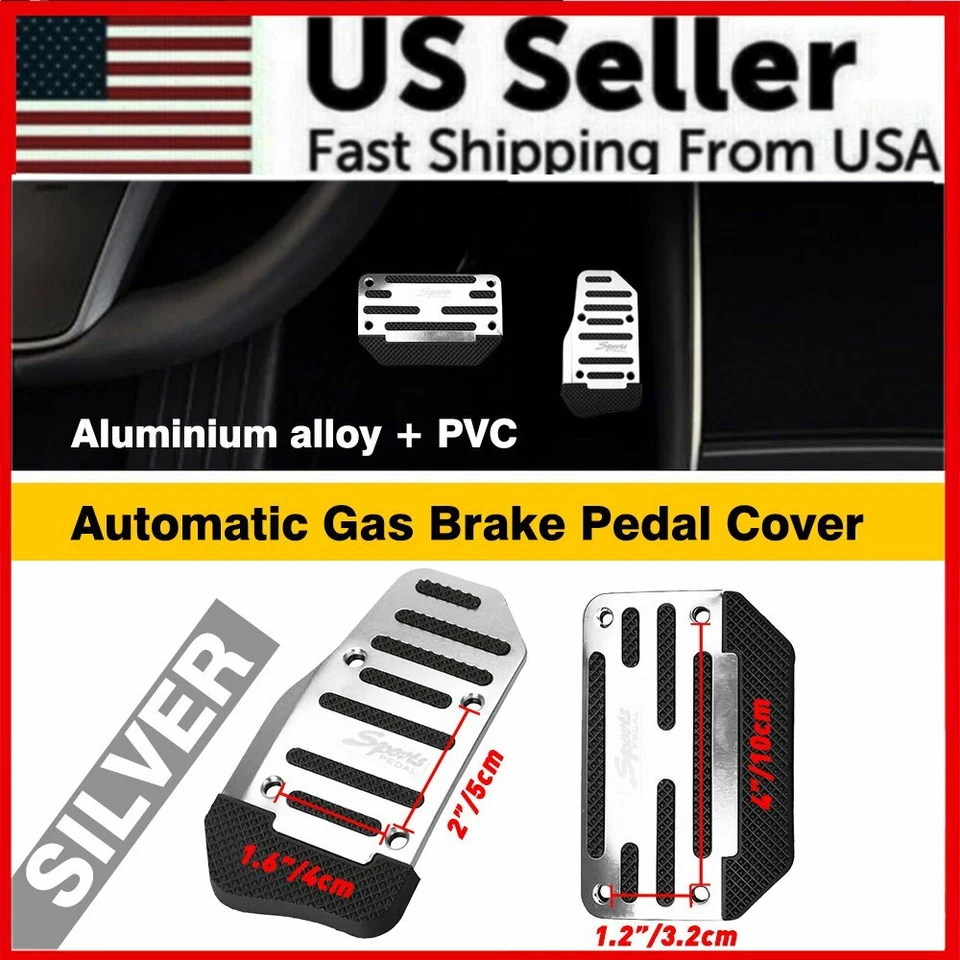 Cubierta universal antideslizante automática de pastillas para pedal de freno de gas accesorios para automóvil 2 piezas Foto 2 de 4