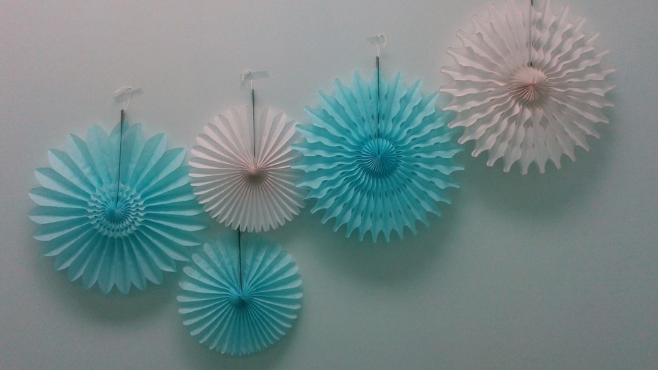 Party Hanging Decoration Tissue Paper Fan Kit (set of 5 fans) by Devra ...