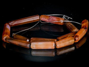 A Strand of Vintage African Trade Idar Oberstein 0320 Carnelian Agate Cylindrica