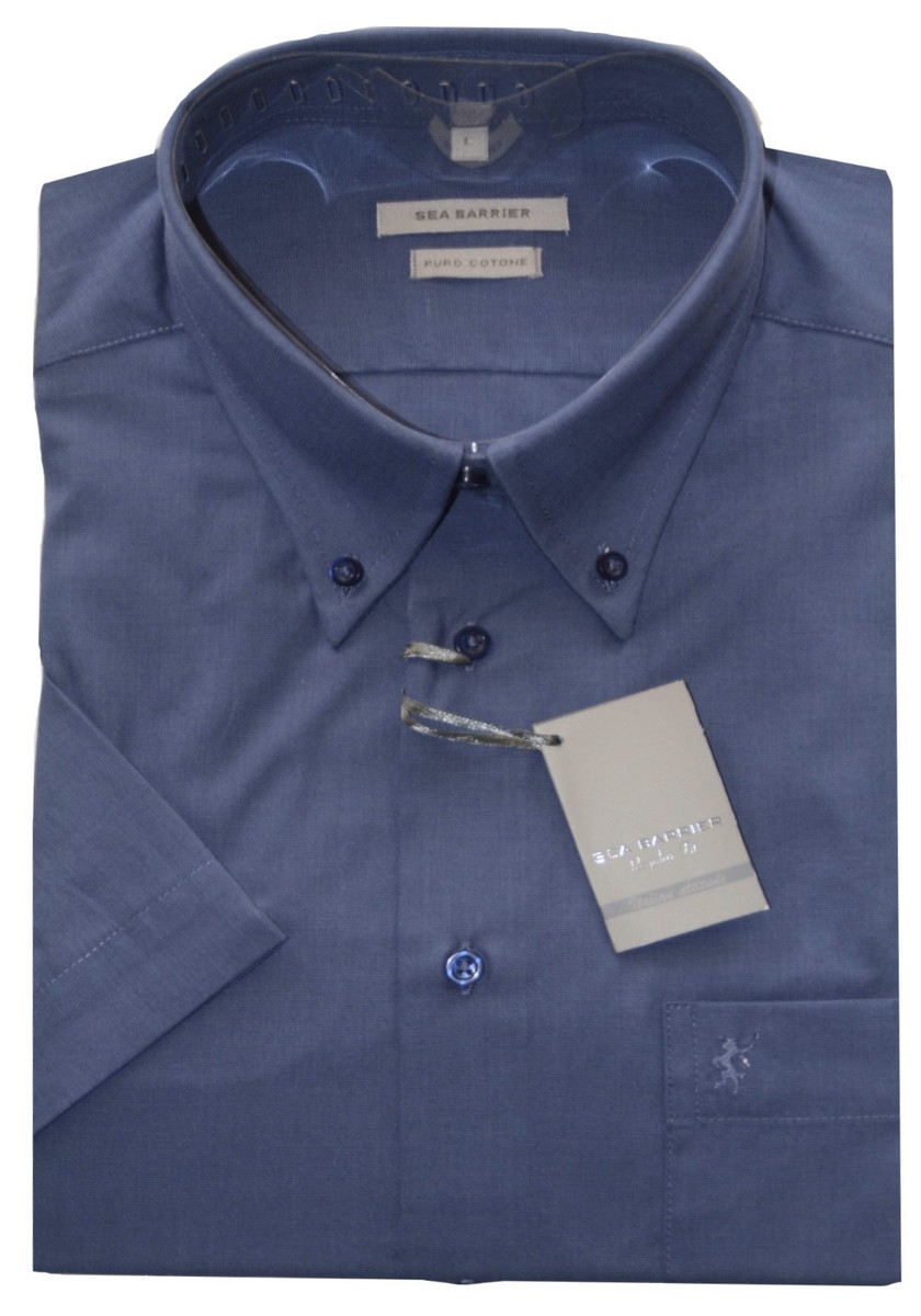 Camicia Oxford 100% cotone per uomo manica lunga Solid Casual