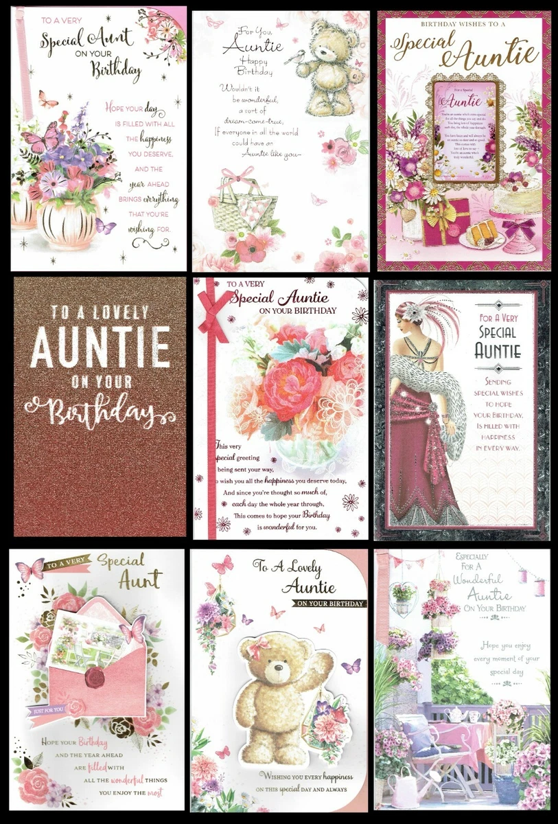 AUNTIE or AUNT Quality BIRTHDAY CARD ~ With FABULOUS VERSES ~ CHOICE OF  DESIGN | eBay