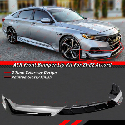 For 2021-22 Honda Accord ACR Lunar Silver Metallic Front Bumper Lip Splitter Kit