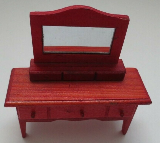Vintage Greenbrier International Dollhouse Furniture Red Dresser with