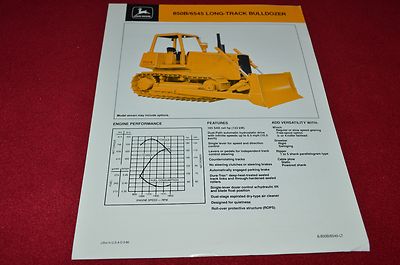 John Deere 850B Crawler Tractor 6545 Long Track Bulldo Dealer's Brochure YABE14 
