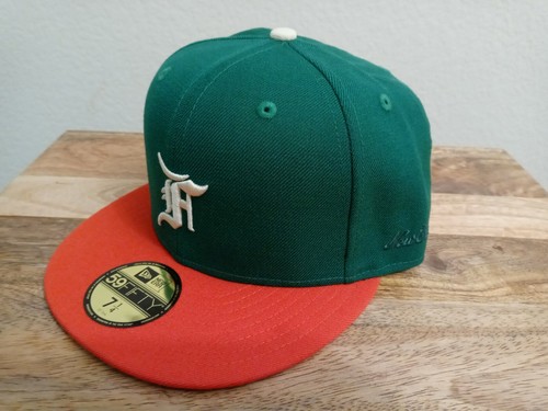 New Era Mens Fear of God Fitted Cap - Green/Orange Size 7 1/4