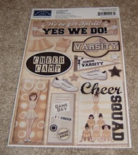 Karen Foster Design Cardstock Sticker Sheet ~ Sports.....Cheerleading Camp