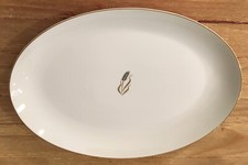 Fukagawa Large Serving Platter 16.5 x 12.5 Gold Wheat 225 Japan
