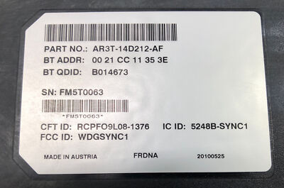 back number 会報No.1〜3 2011 Ford Mustang GT sync control module AR3T-14B428-BE | eBay