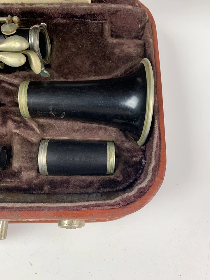 Clarinete de madera vintage Evette & Schaeffer Modele Buffet Crampon Francia Bb Foto 2 de 4