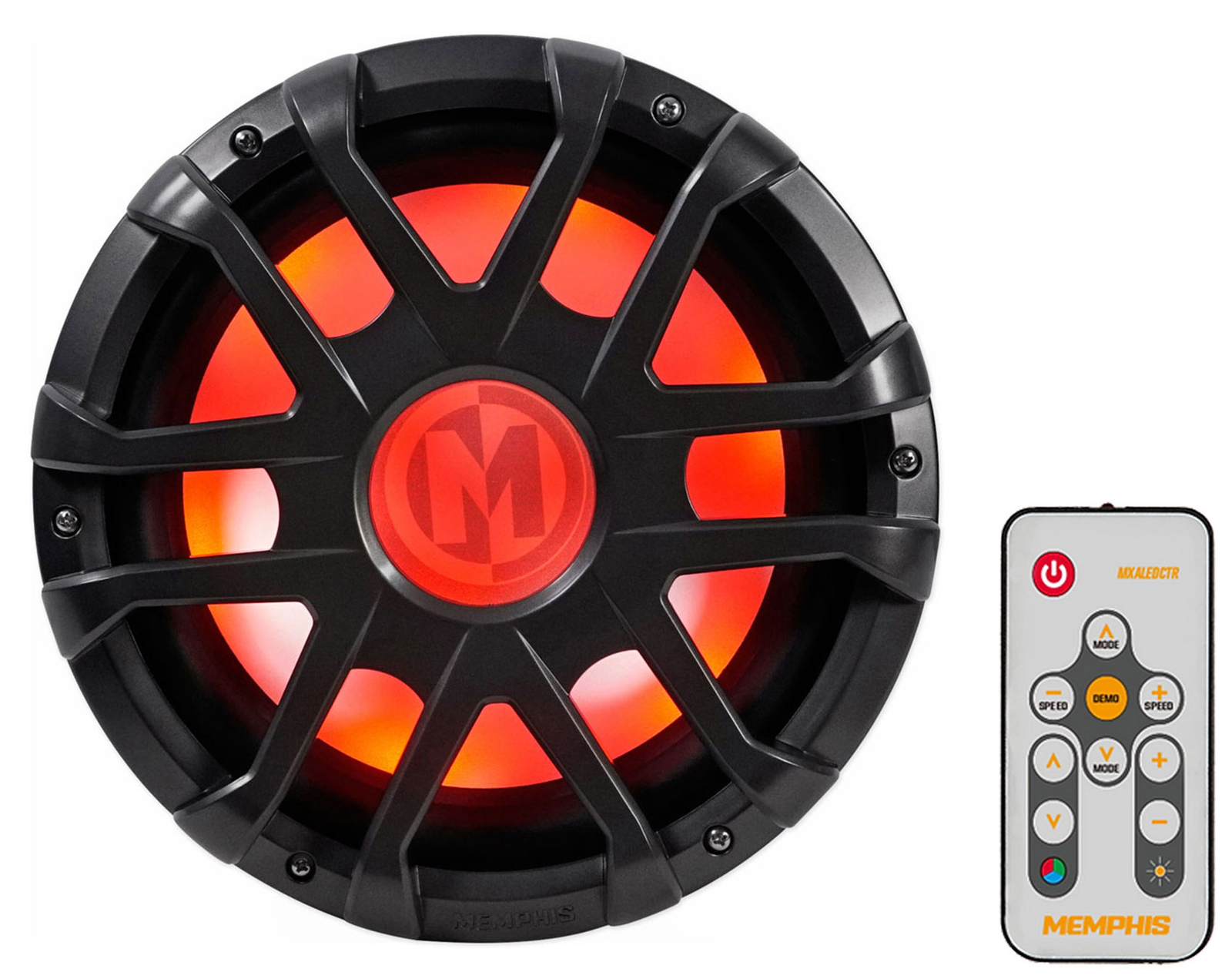 Memphis Audio MXA1244 12 500 Вт СВЕТОДИОДНЫЙ морской сабвуфер Sub Пульт дистанционного управления для RZR ATVUTV