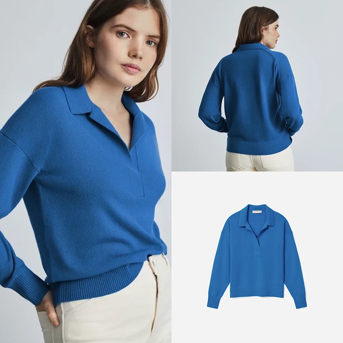 NWOT EVERLANE Size S The 100% Cashmere Polo Collar Sweater NWOT EVERLANE Size S The 100% Cashmere Polo Collar Sweater