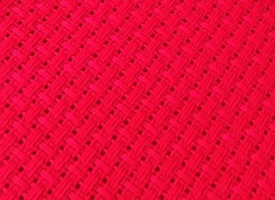 Red 3.5 count Turkestan Binca Aida 100 x 70 cm Zweigart - great for cushions