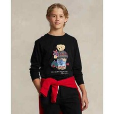 POLO RALPH LAUREN Big Boys 8,10-12 14-16 L bear T-shirt LONG SLEEVES NWT