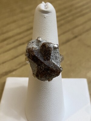 Designer Ring Starborn echt Staurolith 925 massiv Sterlingsilber Größe 7,5 ADJ