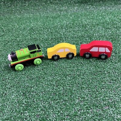 Lot of 3: Thomas The Train Percy & Melissa & Doug Red & Yellow Cars Wooden