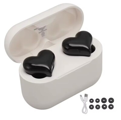 Bluetooth Kopfhörer   Schwarz Herzform - Ultra Stylisch & Kompakt