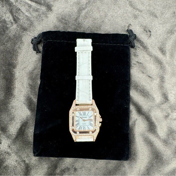 Women's Dress Quartz ROSE GOLD White Leather Band Light Weight Costume Watch. | eBay Women's Dress Quartz ROSE GOLD White Leather Band Light Weight Costume Watch. | eBay