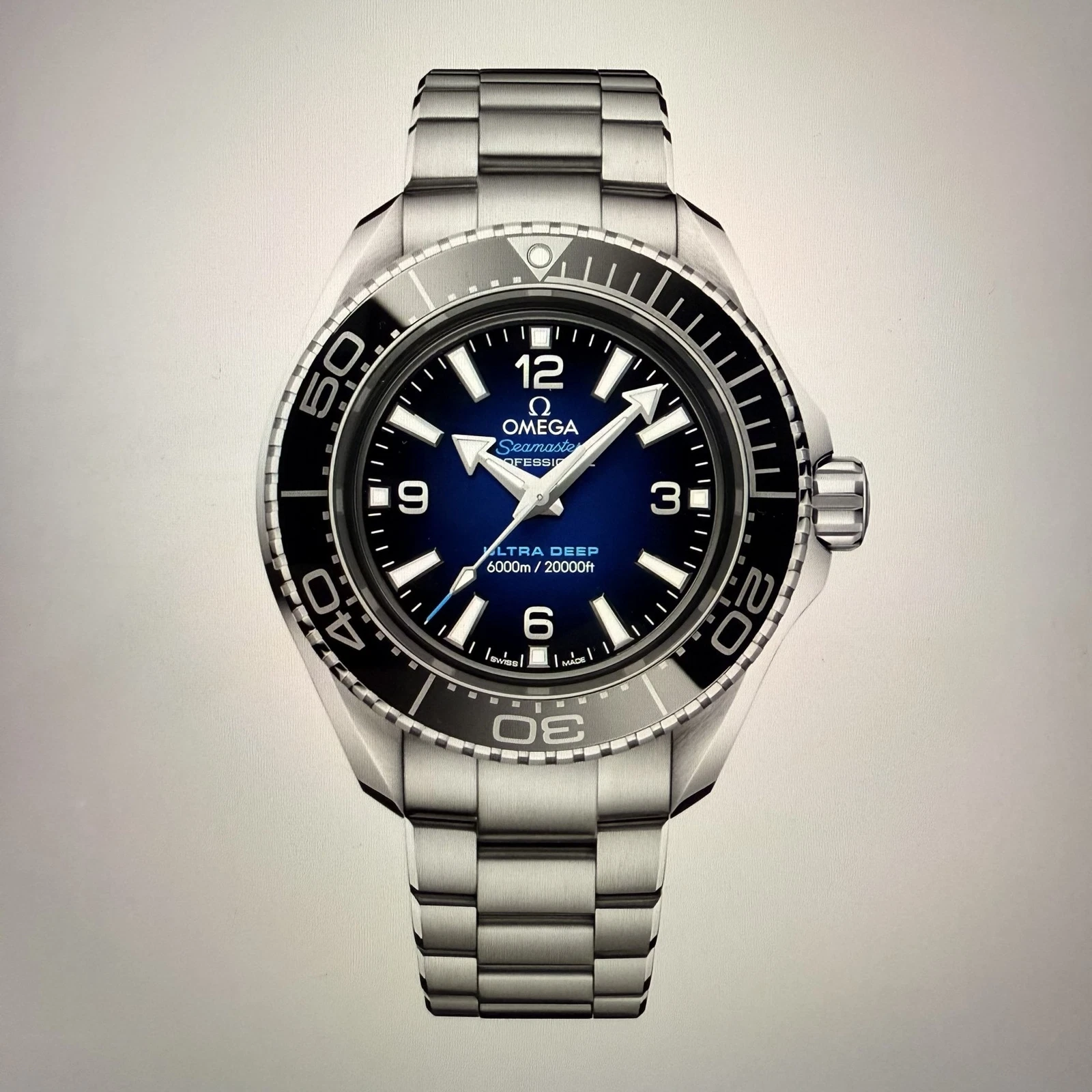Omega Seamaster Planet Ocean 6000M 45 5 mm mai indossato con scatola e documenti