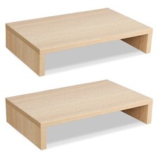 14 inch 2 Pack Maple Monitor Stand Riser for 2 Monitors/Laptop/PC Computer Stand