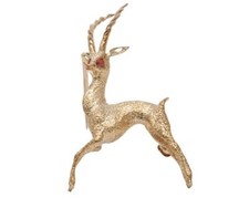 Vintage Gazelle Pin 14k yellow Gold With Ruby Eyes