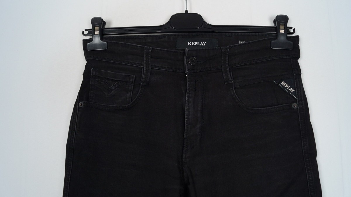 REPLAY ANBASS Men's Jeans Size 29 (W29 L28) Slim Fit Black REPLAY ANBASS Men's Jeans Size 29 (W29 L28) Slim Fit Black