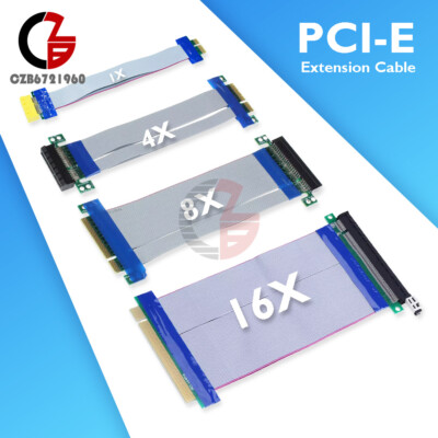 PCI-E 1X 4X 8X 16X Riser Card Ribbon Graphics Card Extender Extension Cable