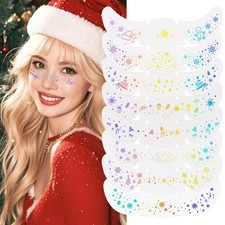 8Pcs Waterproof Glitter Freckles Face Makeup Patches for Teenagers Women