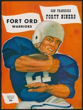 1954 San Francisco 49ers Fort Ord Warriors Exhibition Game Program Forty Niners