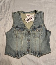 Guess Originals Denim Vest Womens Medium Blue Western City Chic Quality