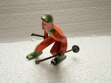 Vintage Cast Metal Downhill Skier Figure w/ Poles   Barclay/Manoil Style